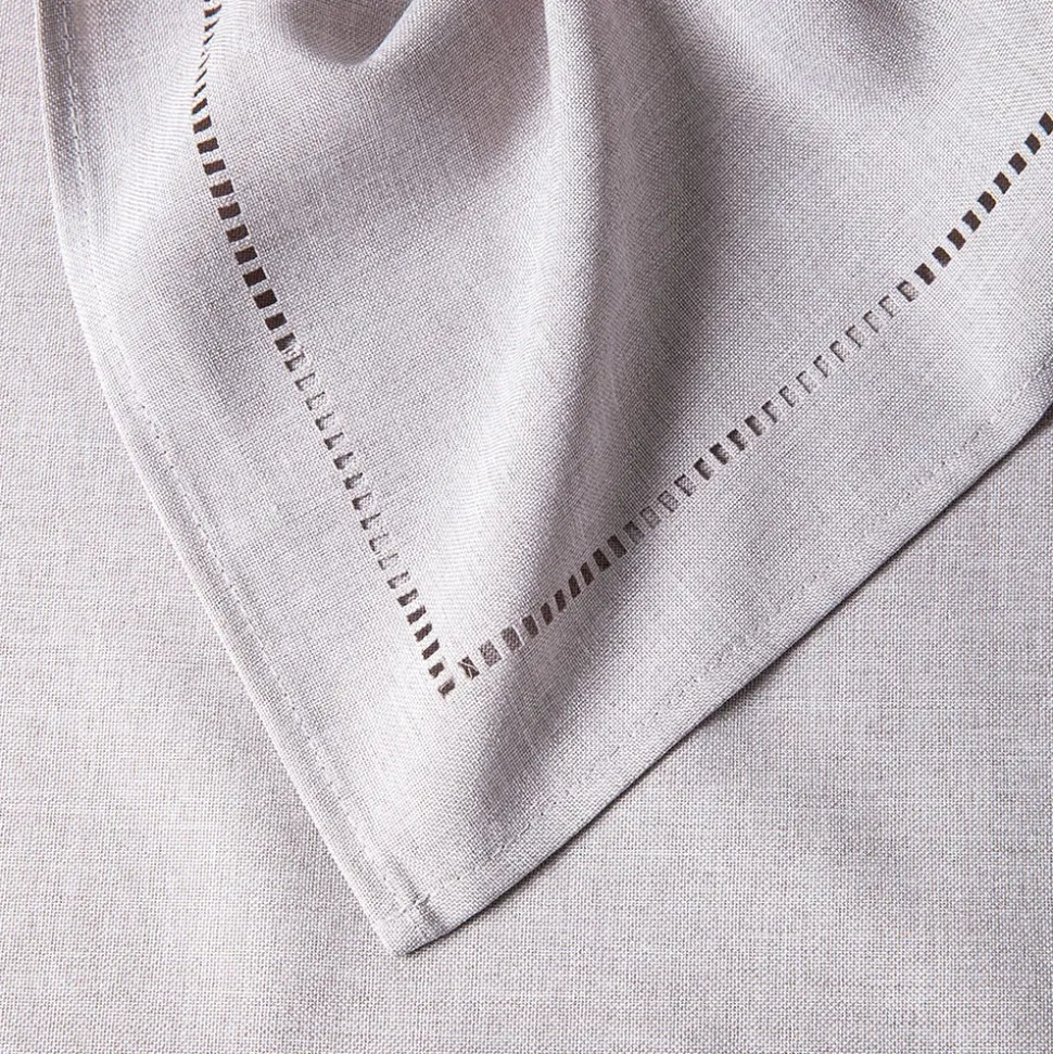 Harman Hemstitch Polyester Tablecloth 52"x70" (Light Grey)