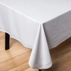 Harman Hemstitch Polyester Tablecloth 60"x120" (Light Grey)
