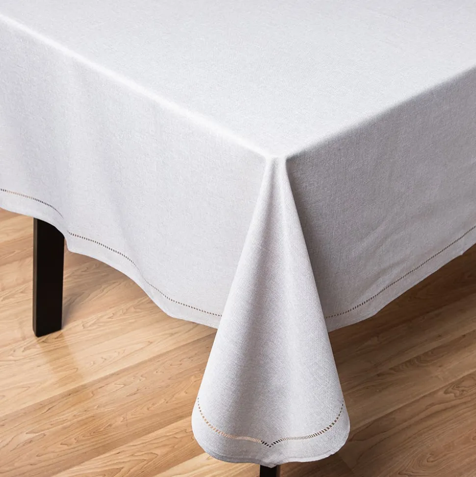 Harman Hemstitch Polyester Tablecloth 60"x120" (Light Grey)