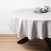 Harman Hemstitch Polyester Tablecloth 70" Round (Light Grey)
