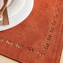 Harman Hemstitch Pumpkin Polyester Placemat