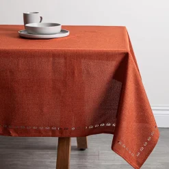 Harman Hemstitch Pumpkin Polyester Tablecloth 60" x 120"