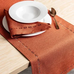 Harman Hemstitch Pumpkin Polyester Runner (14x96")
