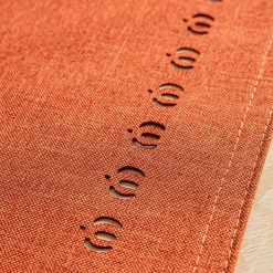 Harman Hemstitch Pumpkin Polyester Runner (14x96
