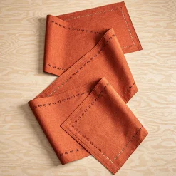 Harman Hemstitch Pumpkin Polyester Runner (14x120