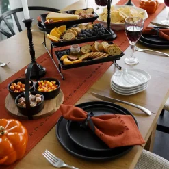 Harman Hemstitch Pumpkin Polyester Napkin - Set of 4