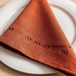 Harman Hemstitch Pumpkin Polyester Napkin - Set of 4