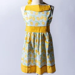 Harman Honey 'Lemon Stripe' Cotton Apron (Yellow)