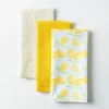 Harman 'Lemon Stripe' Cotton Kitchen Towel - Set of 3