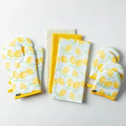 Harman 'Lemon Stripe' Cotton Kitchen Towel - Set of 3