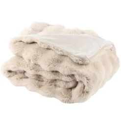 Harman Luxe Sculpted Fur Throw (Taupe)