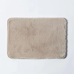 Harman Luxurious Faux Fur Microfiber 17" x 24" Bathmat (Taupe)