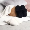 Harman Luxury Chenille Memory Foam Slippers Women (Black)