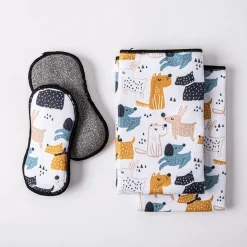 Harman Microfiber 'Dogs' Sponge & Cloth Cleaning Set/4
