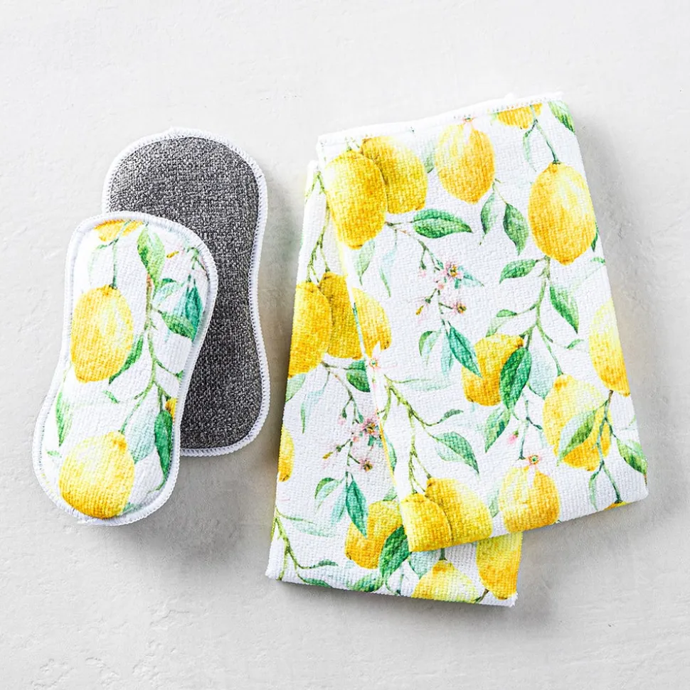 Harman Microfiber 'Fresh Lemon' Sponge & Cloth Cleaning Set/4