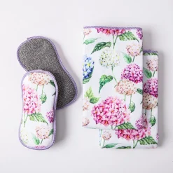 Harman Microfiber 'Hydrangea' Sponge & Cloth Cleaning Set/4
