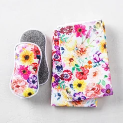 Harman Microfiber 'Mixed Floral' Sponge & Cloth Cleaning sET/4