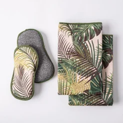 Harman Microfiber 'Palm Leaf' Sponge & Cloth Cleaning Set/4