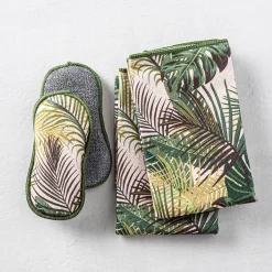 Harman Microfiber 'Palm Leaf' Sponge & Cloth Cleaning Set/4