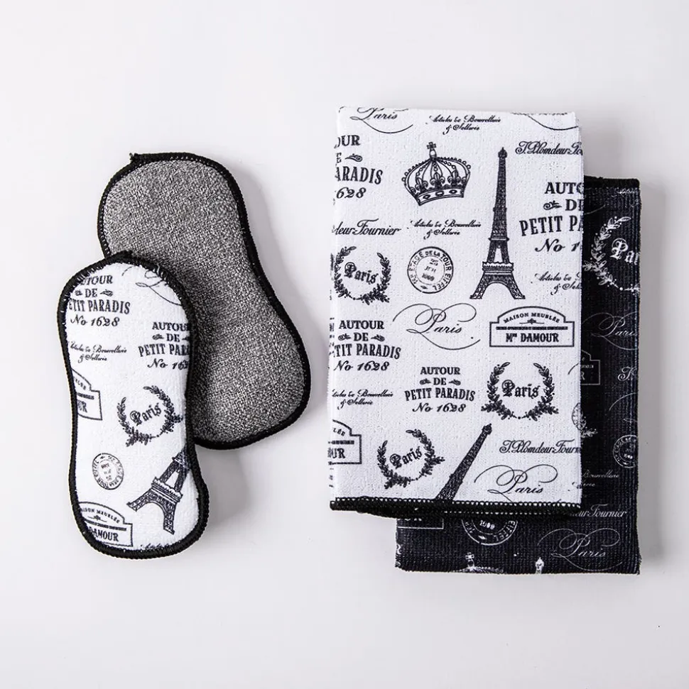 Harman Microfiber 'Paris Passport' Sponge & Cloth Cleaning Set/4