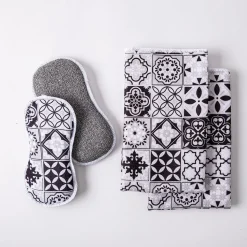 Harman Microfiber 'Spanish Tile' Sponge & Cloth Cleaning Set/4