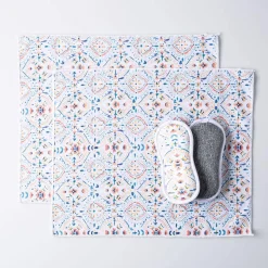 Harman Microfiber 'Summer Tile' Sponge & Cloth - Set of 4