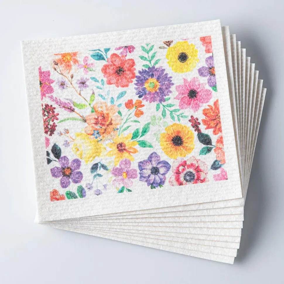 Harman 'Mixed Floral' Reusable Sponge Cloth - Set of 10