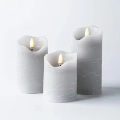 Harman One Touch LED Pillar Candle - Set of 3 (Grey)