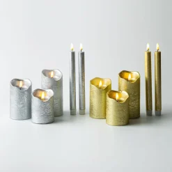 Harman One Touch LED Pillar Candle - Set of 3 (Silver)