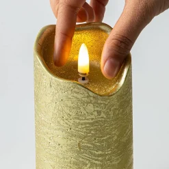 Harman One Touch LED Pillar Candle - Set of 2 (Gold)