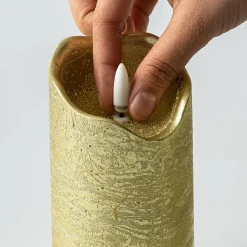 Harman One Touch LED Pillar Candle - Set of 2 (Gold)