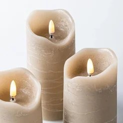 Harman One Touch LED Pillar Candle - Set of 3 (Tan)