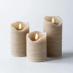 Harman One Touch LED Pillar Candle - Set of 3 (Tan)