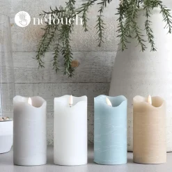 Harman One Touch LED Pillar Candle - Set of 3 (Soft Blue)