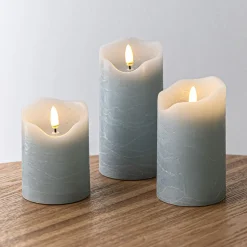 Harman One Touch LED Pillar Candle - Set of 3 (Soft Blue)