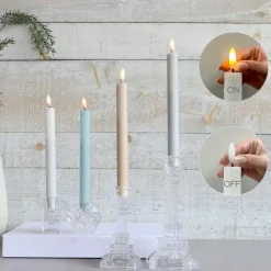 Harman One Touch LED Taper Candle - Set of 2 (Grey)