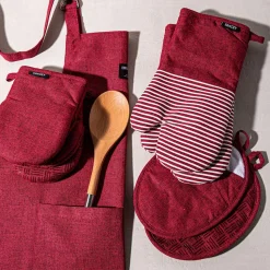 Harman Pantry Chambray Adjustable Apron (Red)