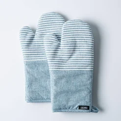 Harman Pantry Chambray Cotton Oven Mitt - Set of 2 (Blue)