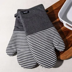 Harman Pantry Chambray Cotton Oven Mitt - Set of 2 (Charcoal)