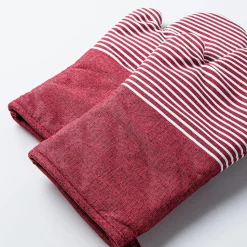 Harman Pantry Chambray Cotton Oven Mitt - Set of 2 (Red)