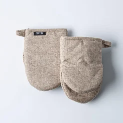 Harman Pantry Chambray Cotton Mini Oven Mitt - Set of 2 (Tan)