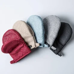 Harman Pantry Chambray Cotton Mini Oven Mitt - Set of 2 (Grey)