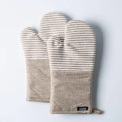 Harman Pantry Chambray Cotton Oven Mitt - Set of 2 (Tan)