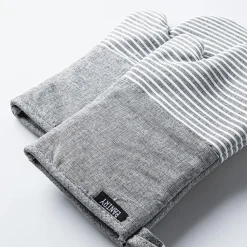 Harman Pantry Chambray Cotton Oven Mitt - Set of 2 (Grey)