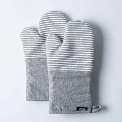 Harman Pantry Chambray Cotton Oven Mitt - Set of 2 (Grey)