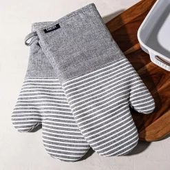 Harman Pantry Chambray Cotton Oven Mitt - Set of 2 (Grey)
