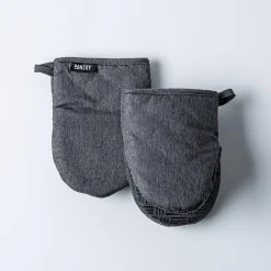 Harman Pantry Chambray Cotton Mini Oven Mitt - Set of 2 (Charcoal)