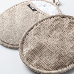 Harman Pantry Chambray Cotton Pot Holder - Set of 2 (Tan)