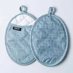 Harman Pantry Chambray Cotton Pot Holder - Set of 2 (Blue)