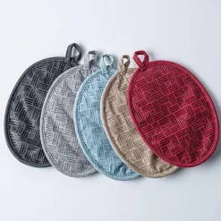 Harman Pantry Chambray Cotton Pot Holder - Set of 2 (Red)
